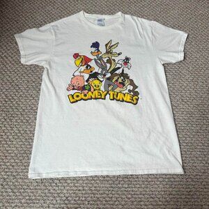 Looney Tunes 90s Vintage White Graphic T-Shirt Medium